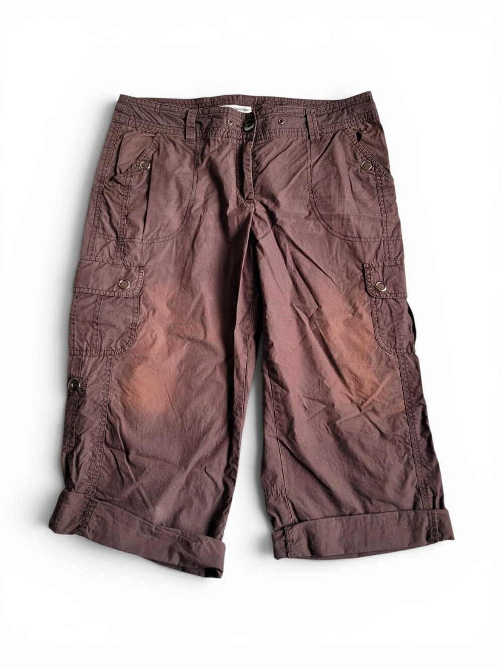 Vintage Y2K Cyber Grunge Cargo Capri Pants Brown Medium